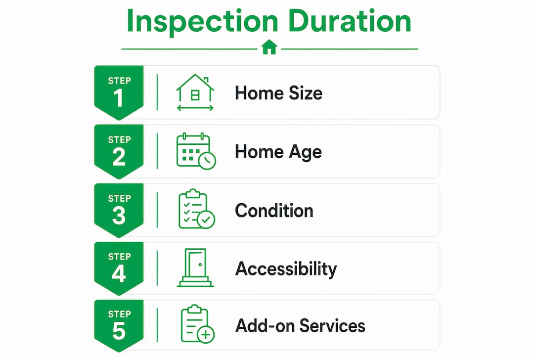 Infographic illustrating stages affecting home inspection time
