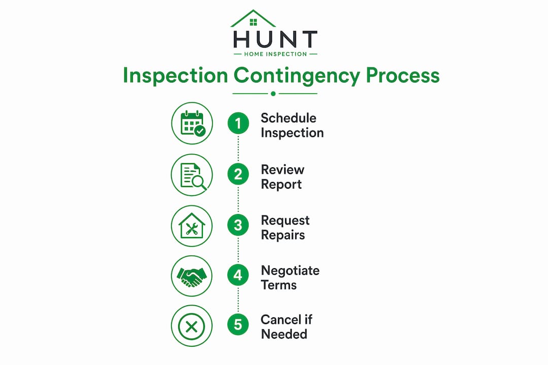 Infographic outlining inspection contingency process steps