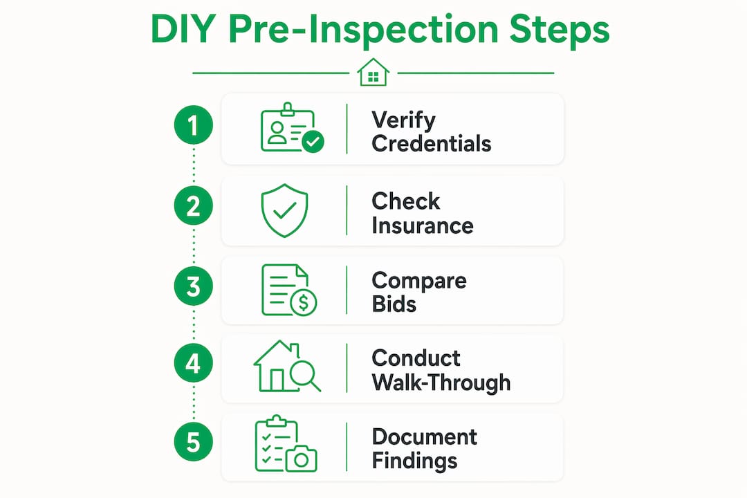 Infographic illustrating DIY pre-inspection checklist steps
