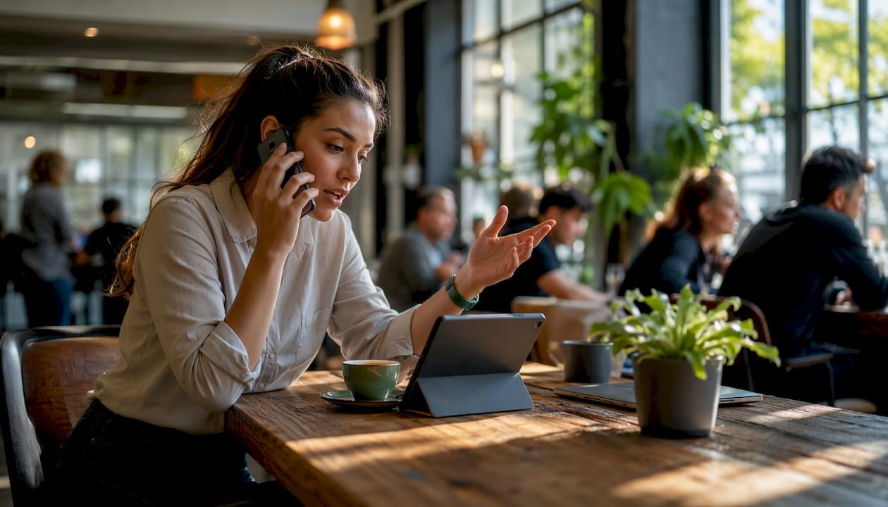 Buyer managing inspection schedule via phone and tablet