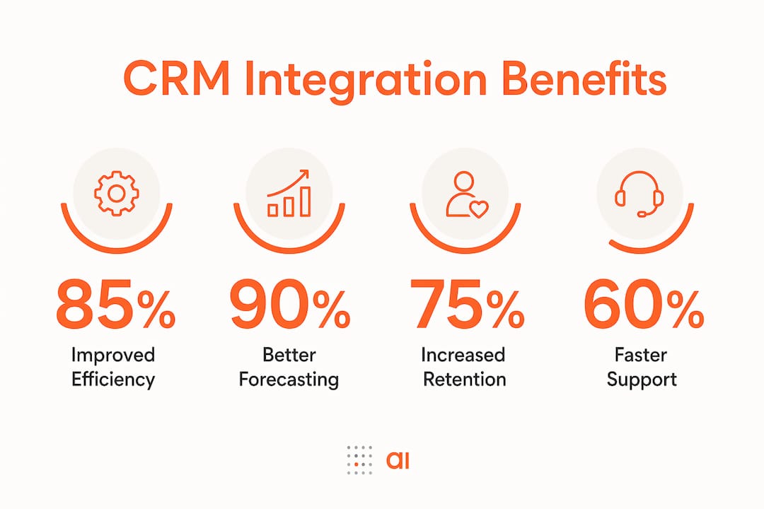 Infographic showing CRM integration benefits statistics