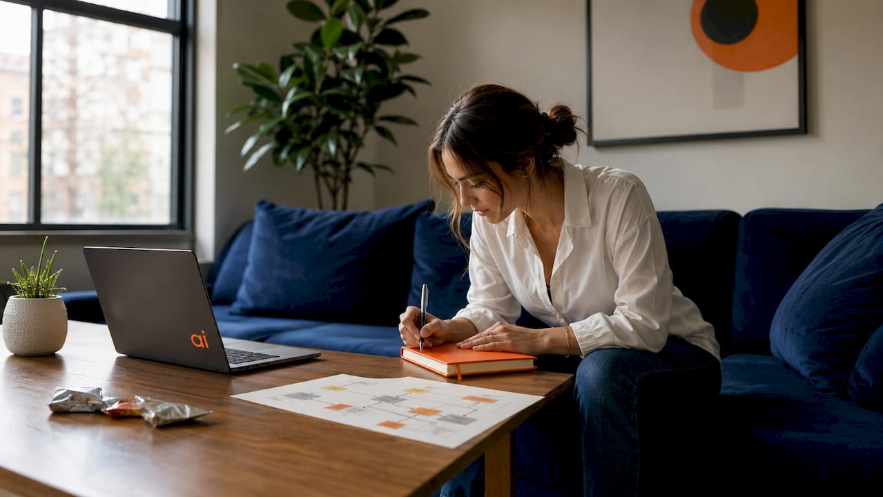 Engineer hands sketching architecture notes on desk