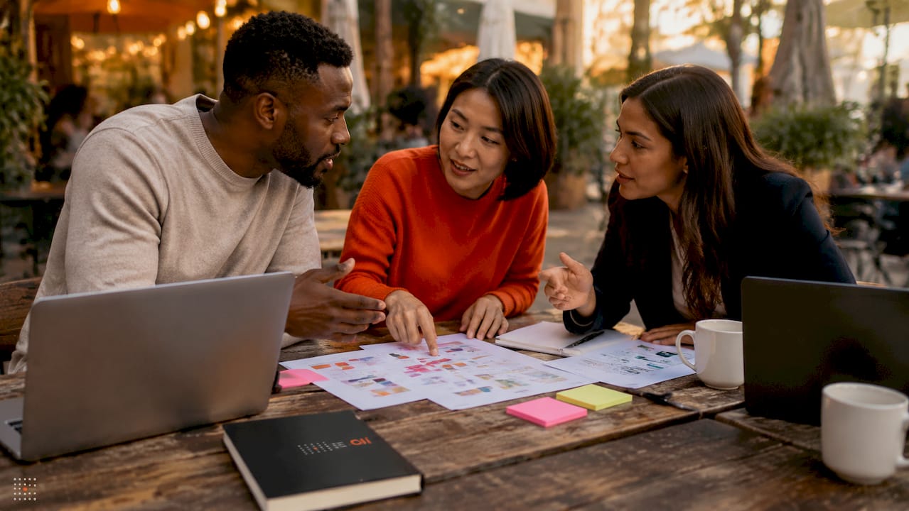 Diverse team collaborating on automation workflows
