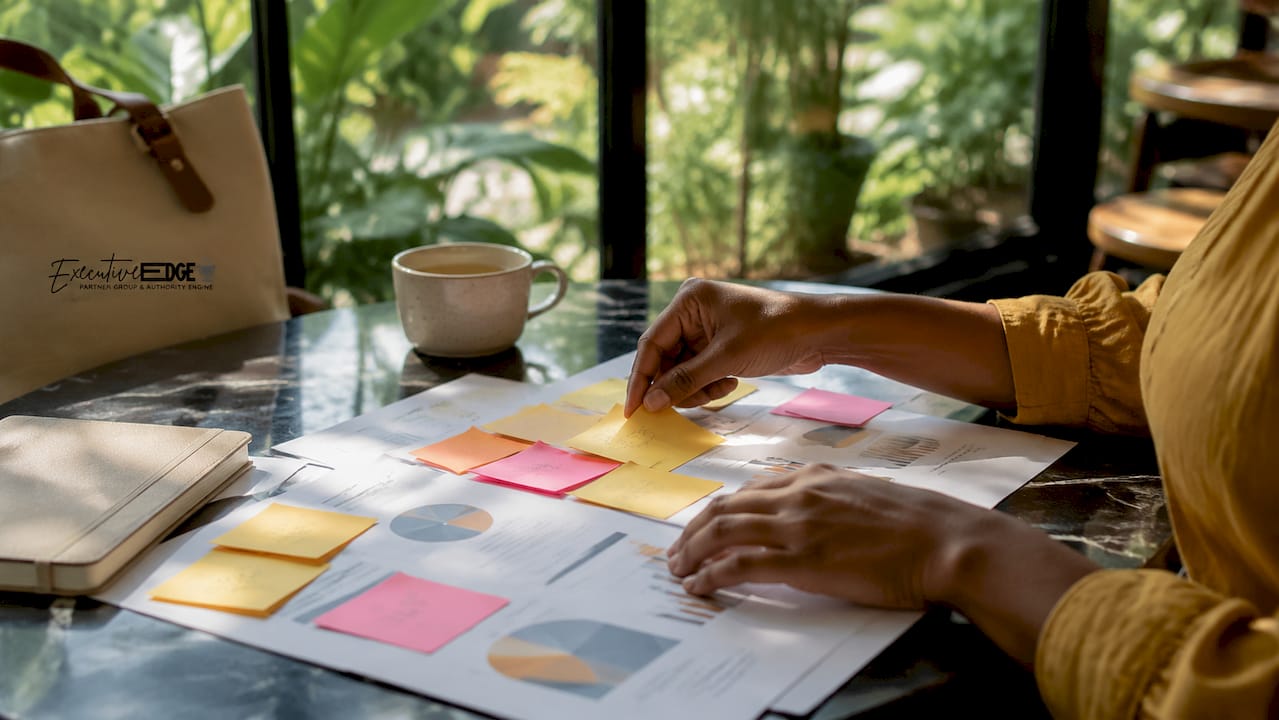 Hands reviewing query fan-out research documents