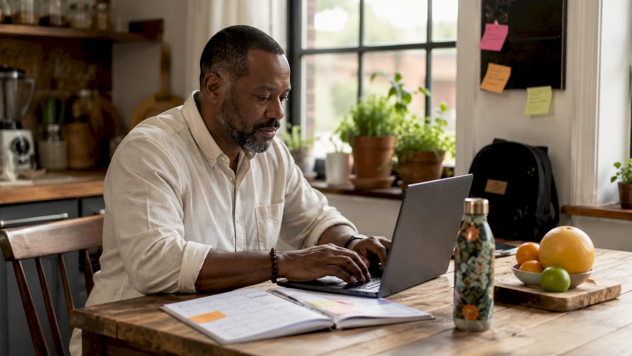 Man typing local business website content