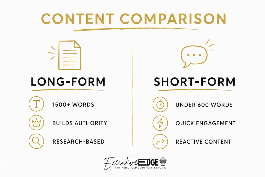 Infographic comparing long-form and short-form content