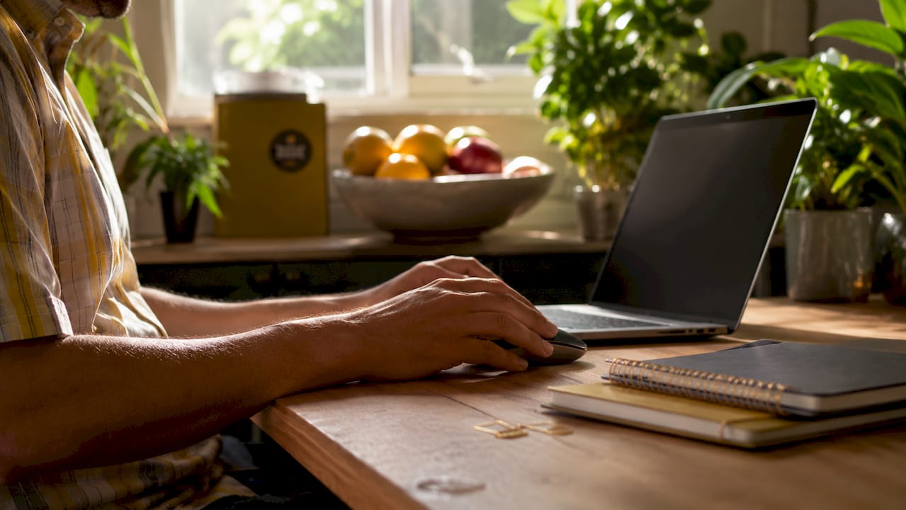 Hands interacting with digital marketing metrics