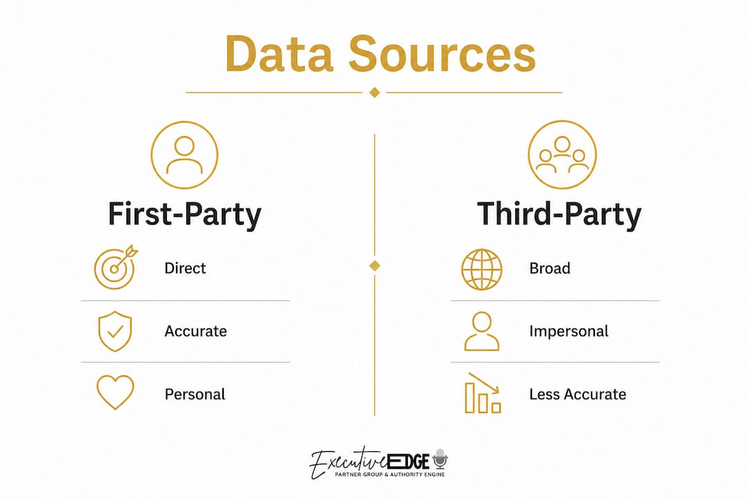Infographic comparing first-party and third-party data