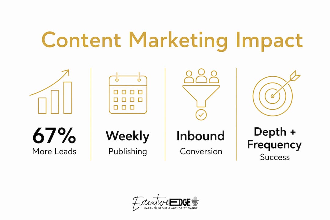 Infographic showing key content marketing lead generation statistics