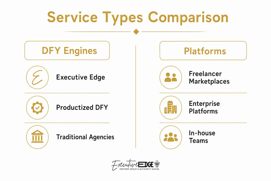 Infographic comparing service types