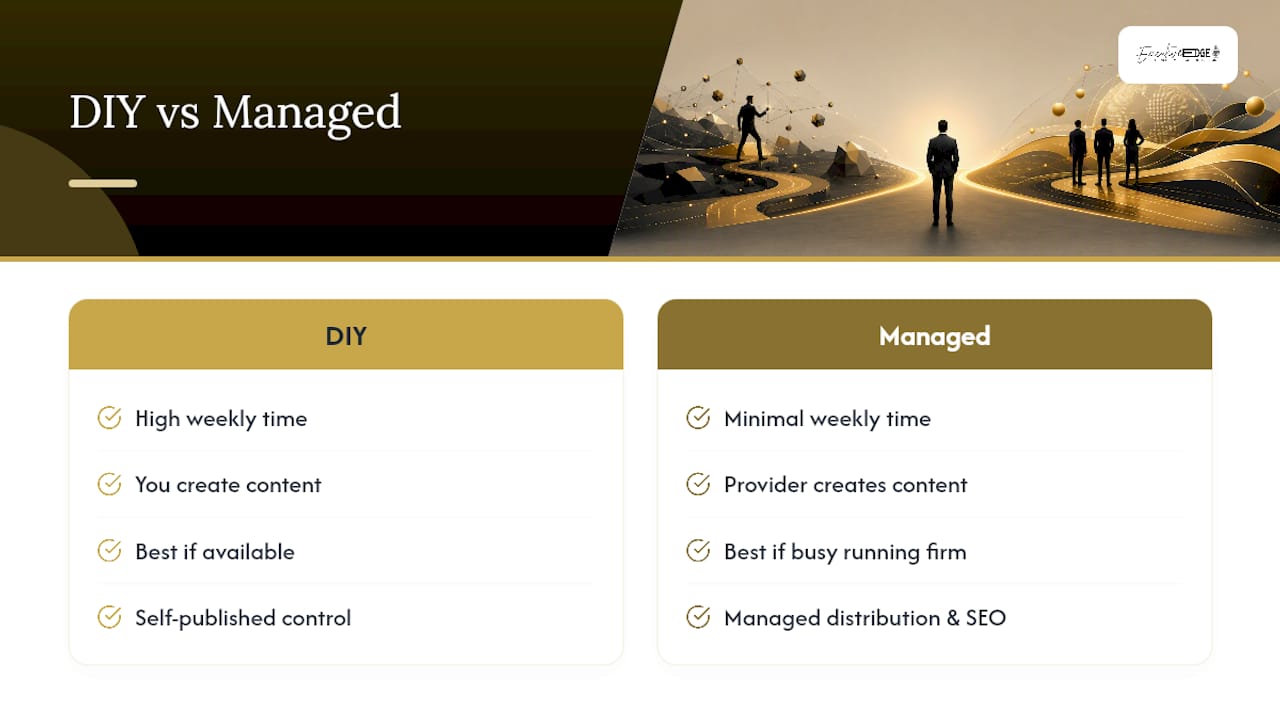 Executive Edge Authority Engine: What a Done-for-You Program Looks Like — overview diagram