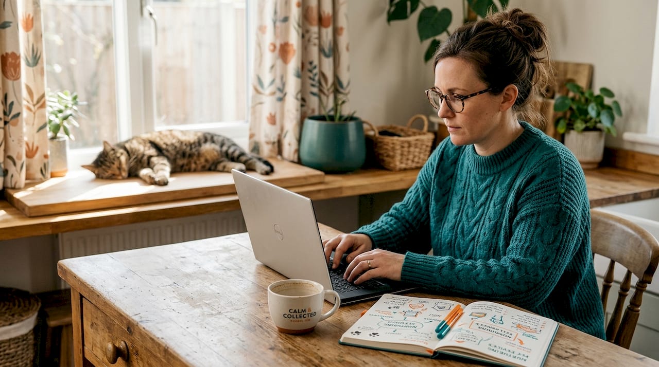 Small business owner managing website health