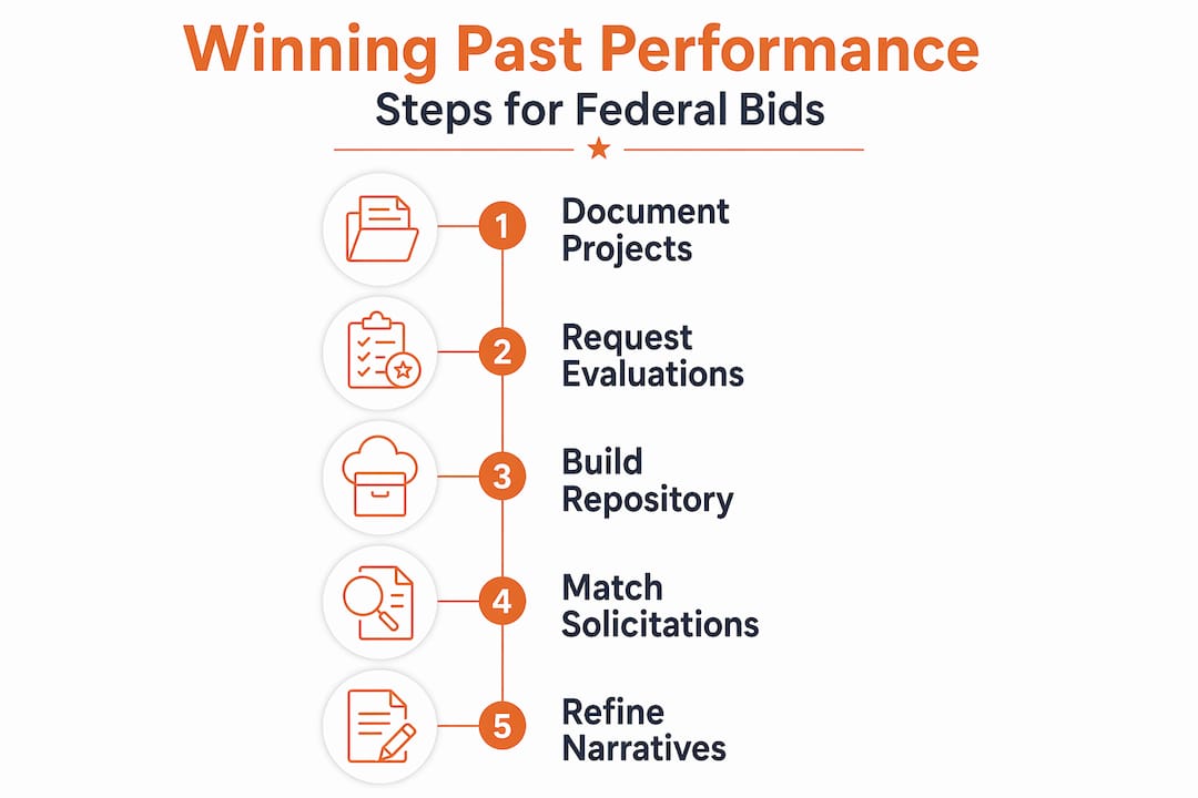 Infographic with steps to apply past performance