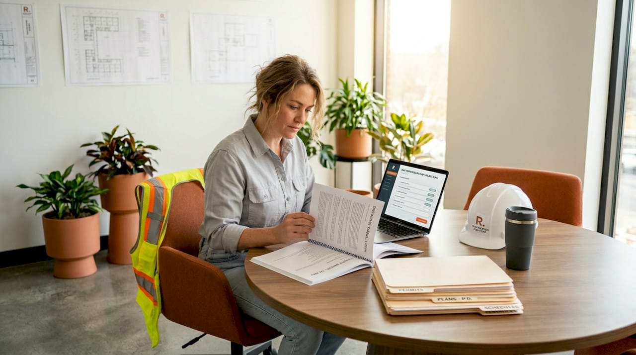 Project manager reviews subcontractor safety documents
