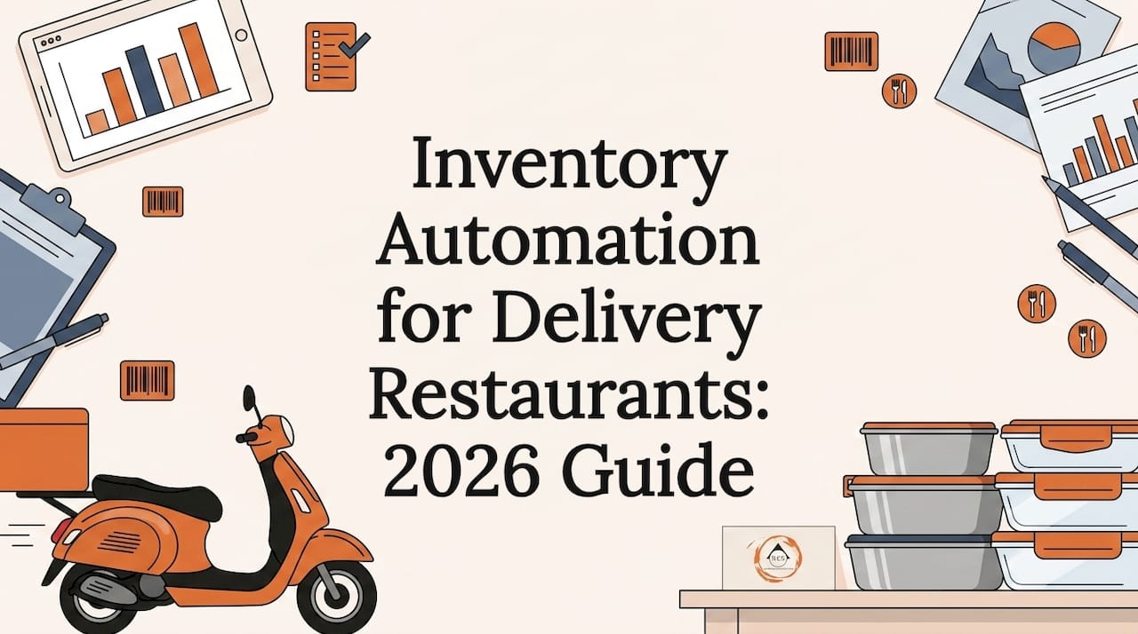 Editorial title card with delivery, inventory props