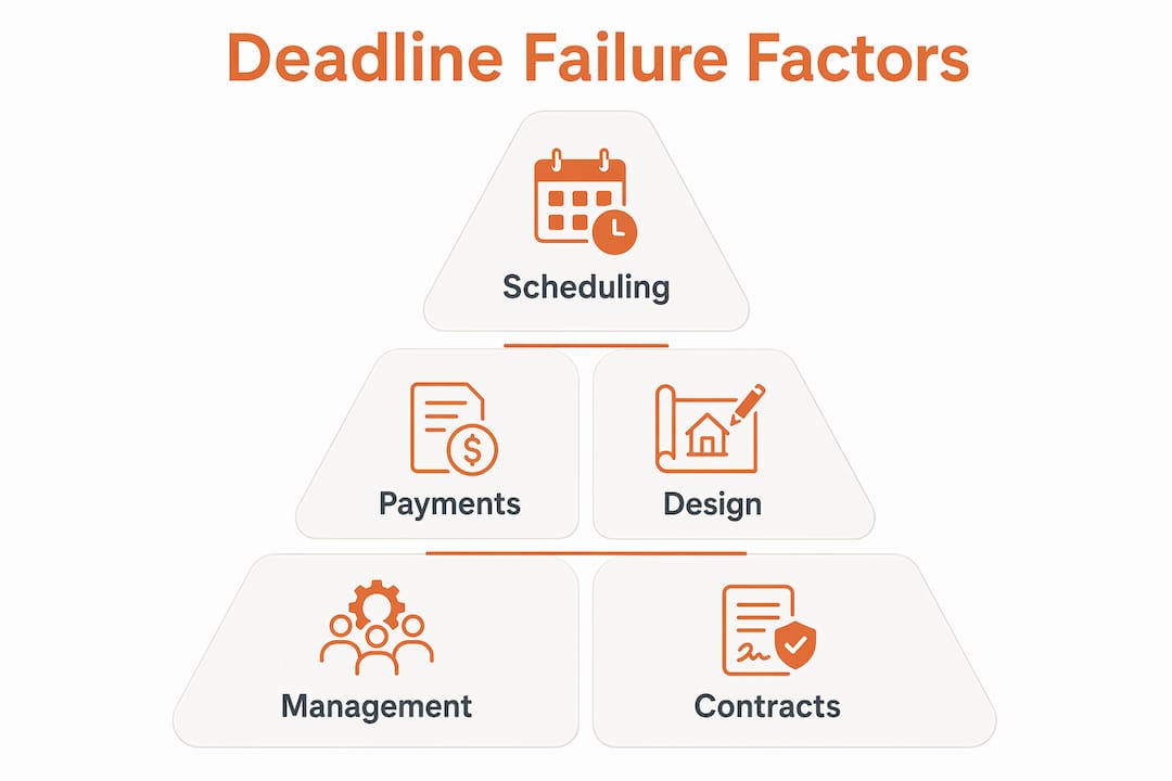 Pyramid of major subcontractor deadline failure causes
