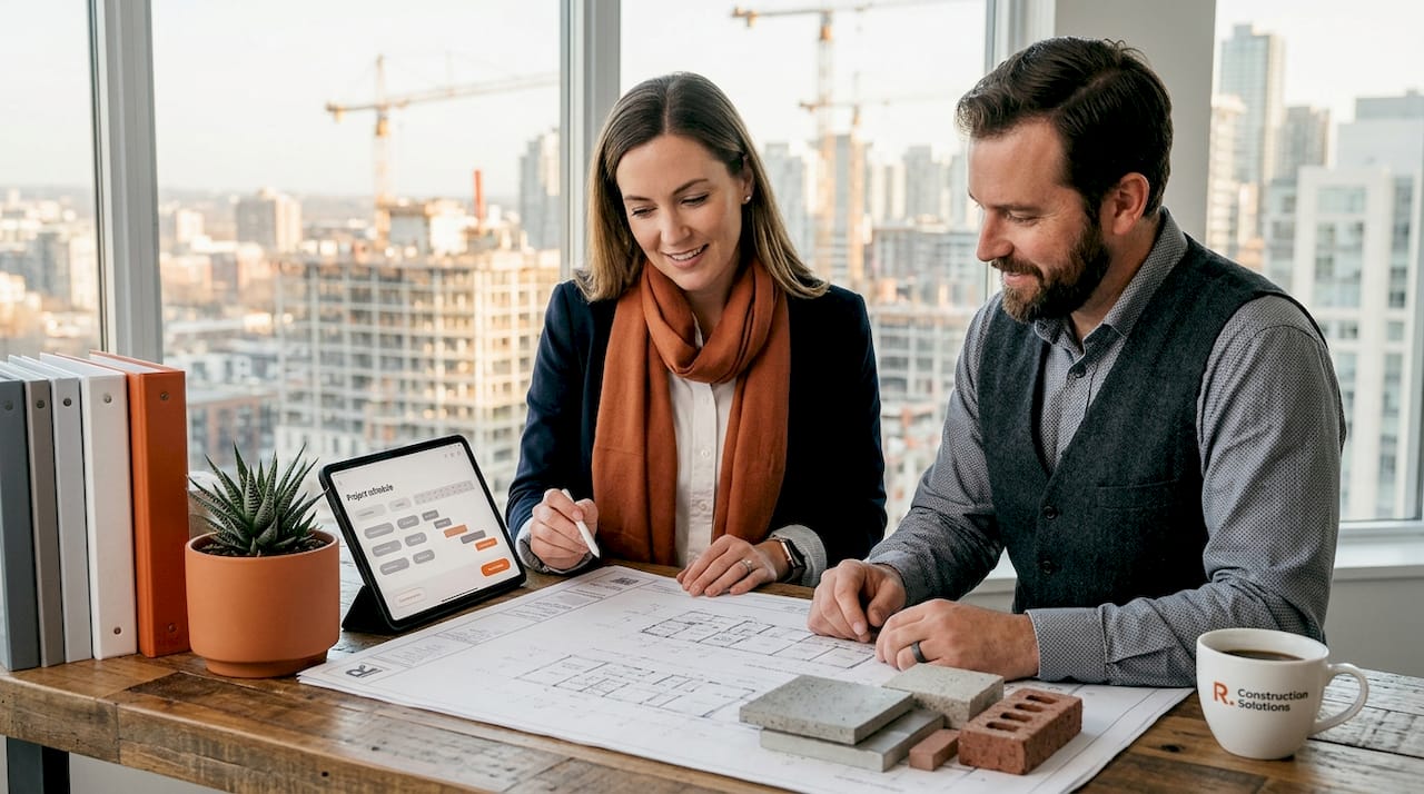 Supplier and contractor discussing early project planning