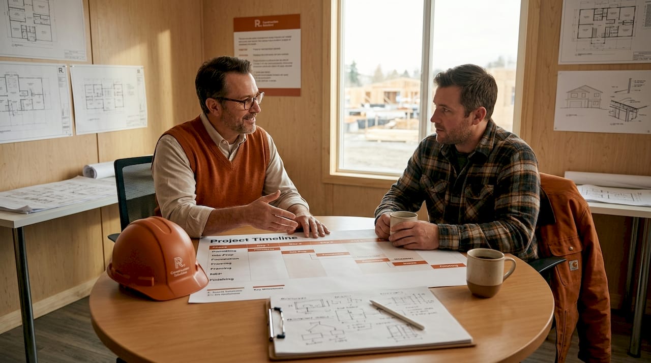 Consultant and contractor discussing delivery models