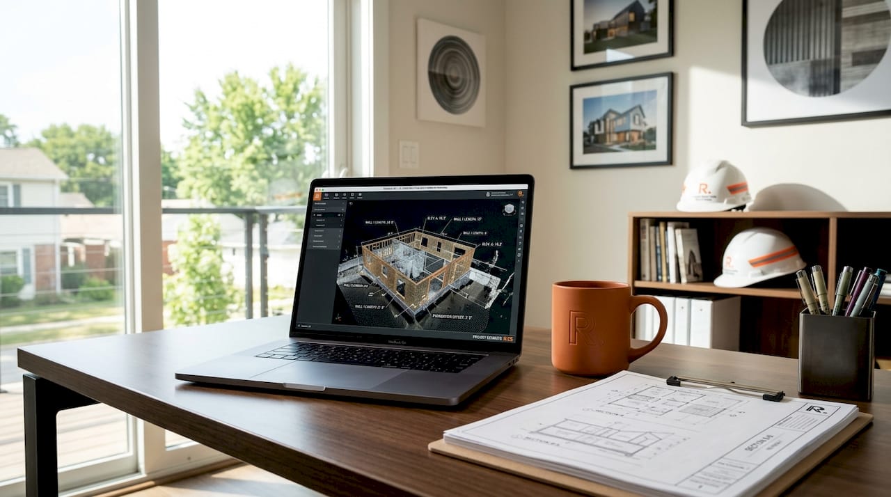 Laptop screen with remote estimating software