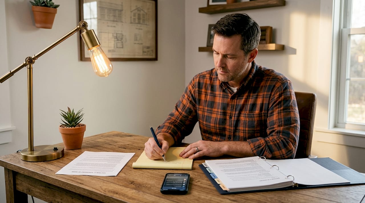 Contractor drafting scope of work notes