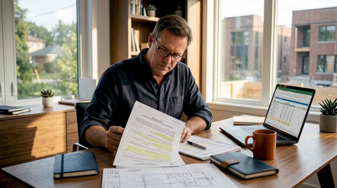 Contractor reviewing federal RFP documents