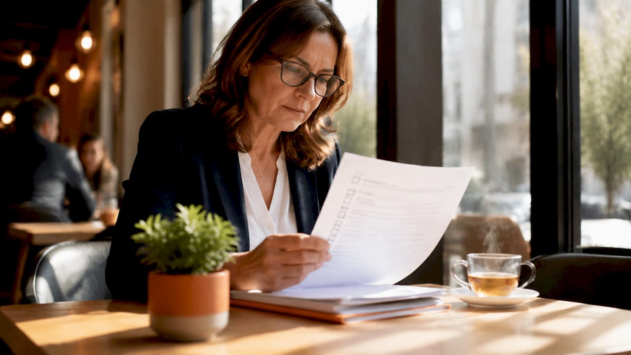 Contract manager reviewing procurement checklist