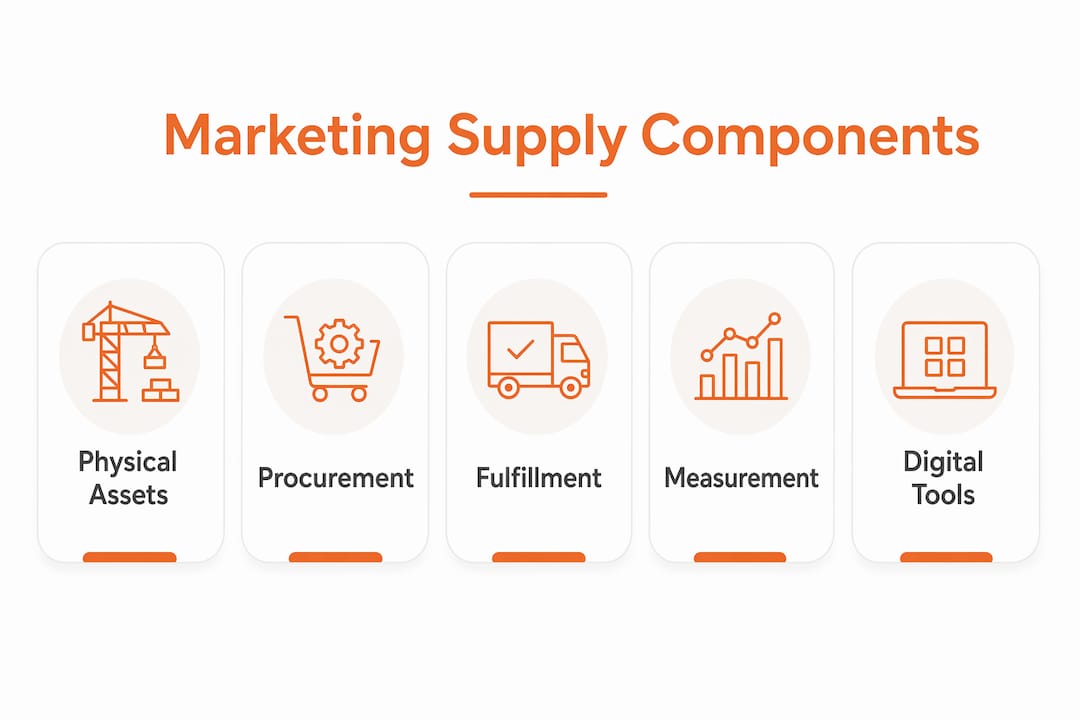 Hierarchy infographic showing components of contractor marketing supply
