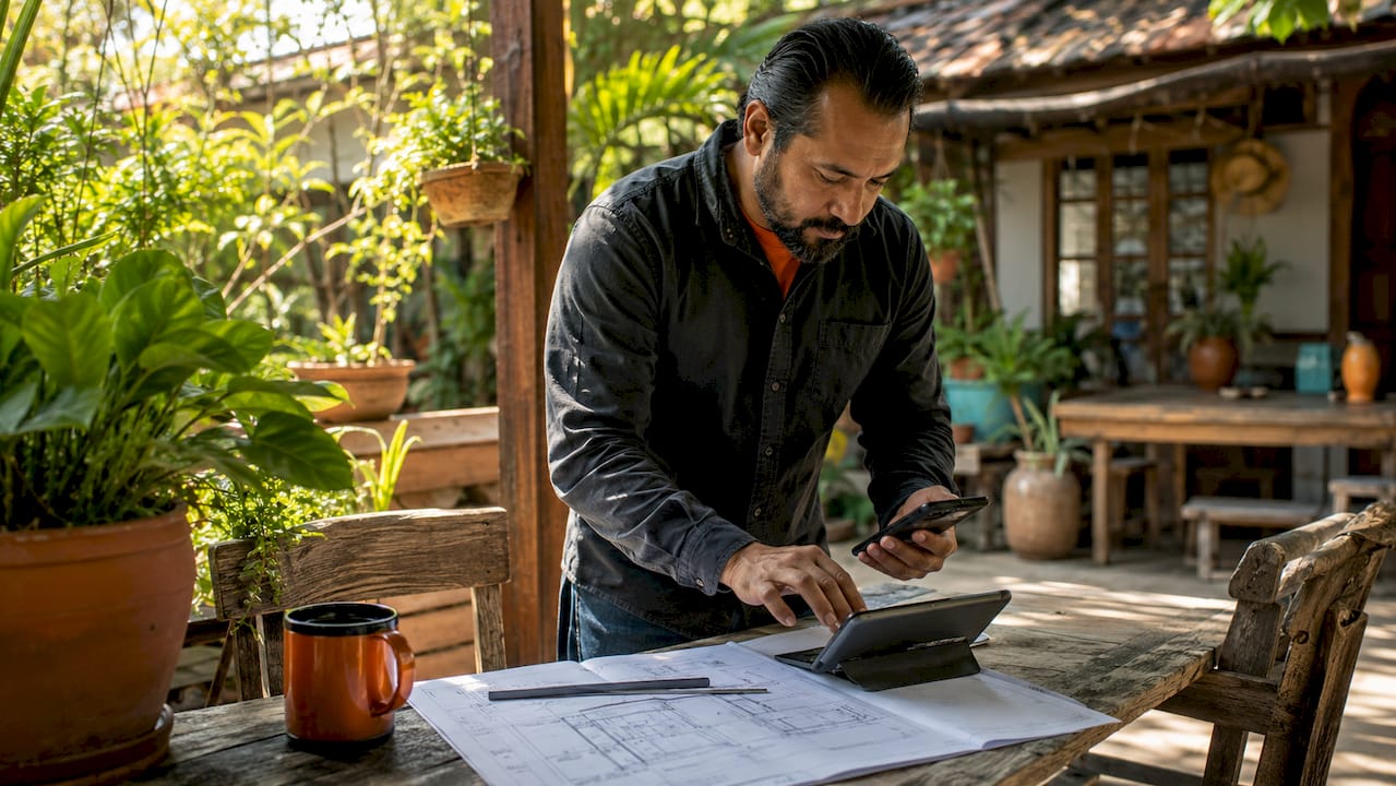 Contractor managing lead automation on digital devices