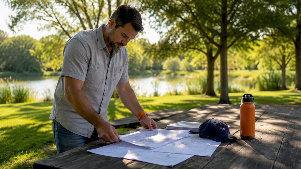 Hands reviewing subcontractor contract details
