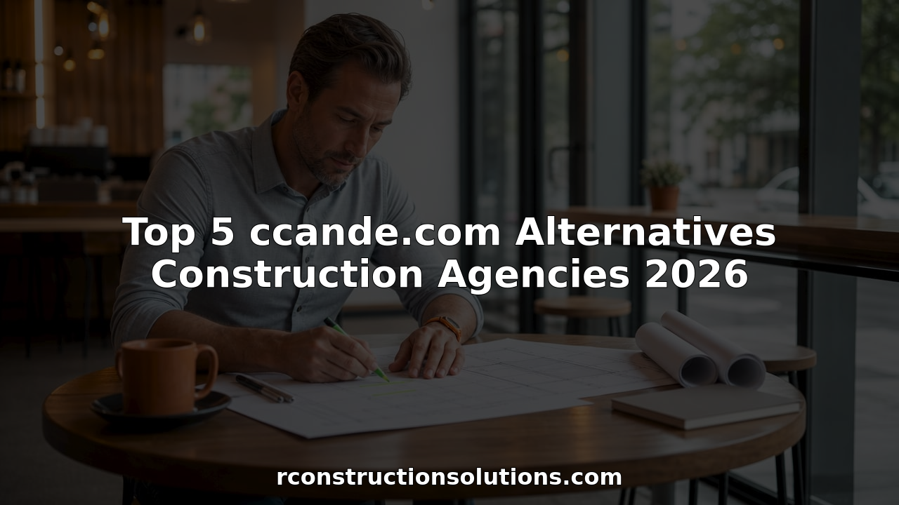 Construction consultant reviewing blueprints at office table