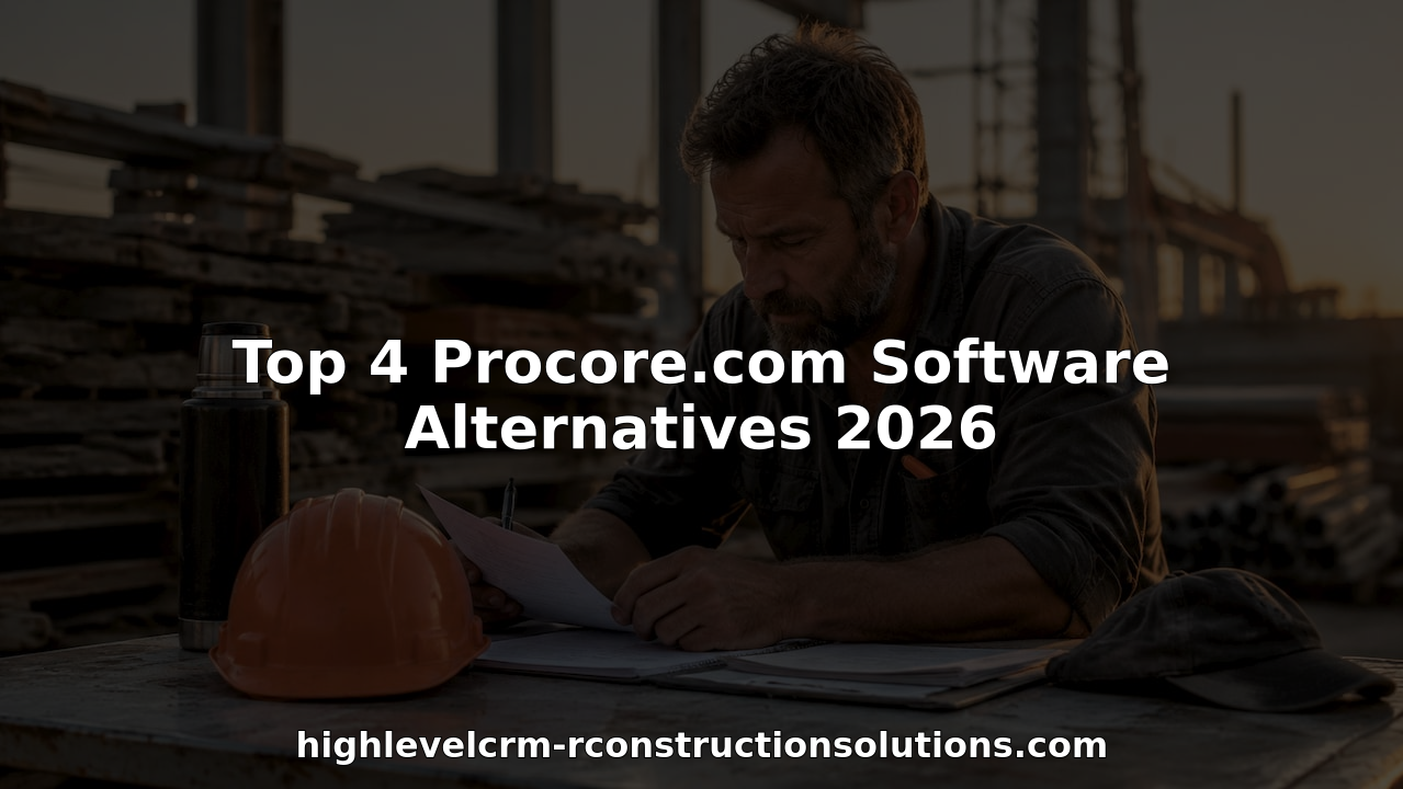 Contractor reviewing construction CRM documents indoors