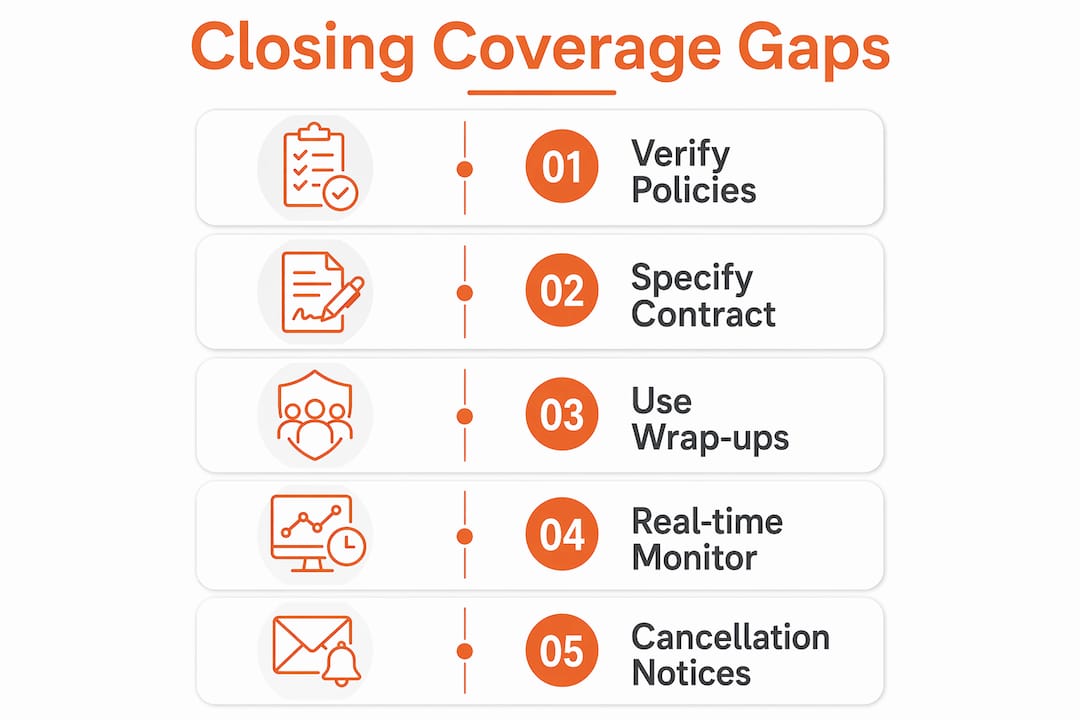 Infographic illustrating steps to close coverage gaps