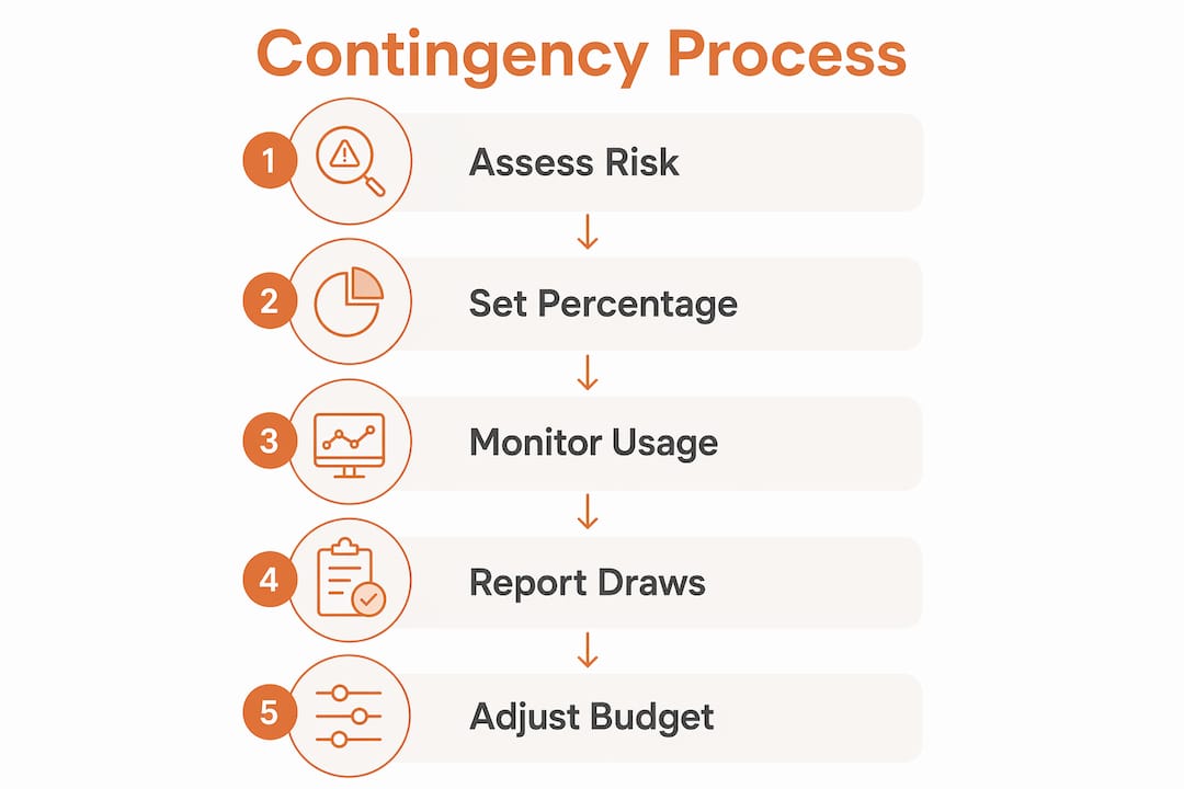 Infographic showing project contingency process steps