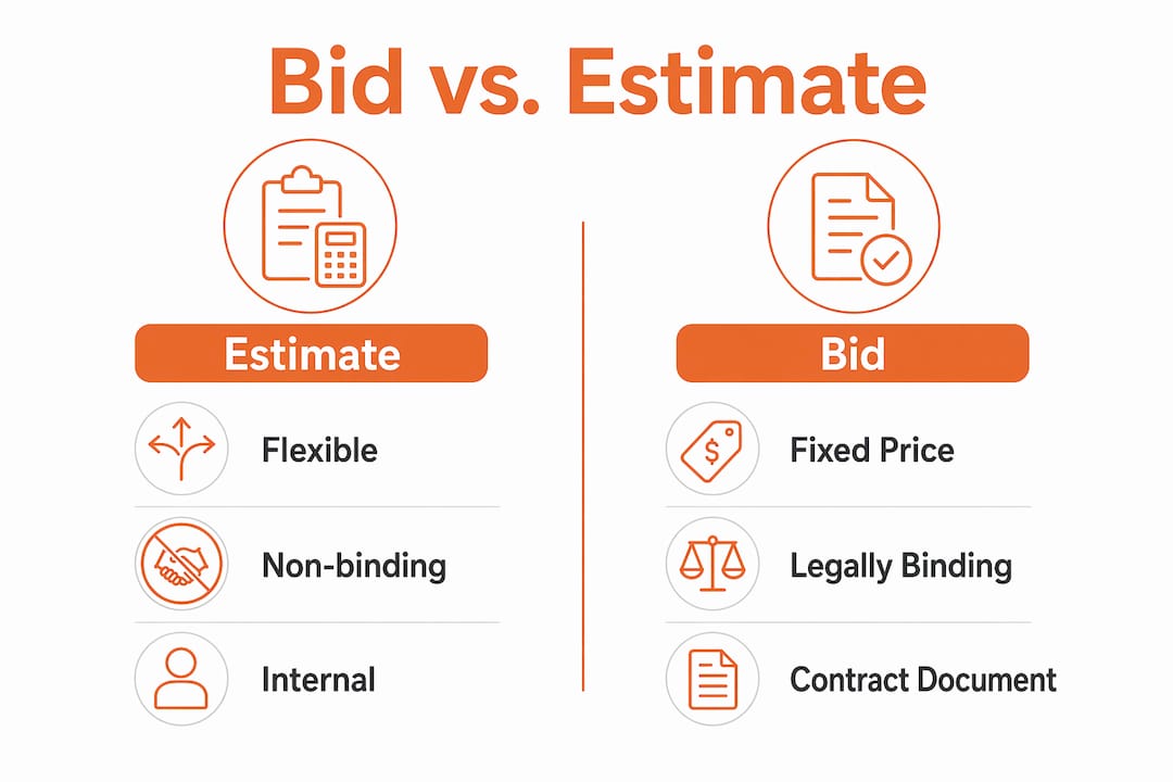 Infographic comparing bids and estimates