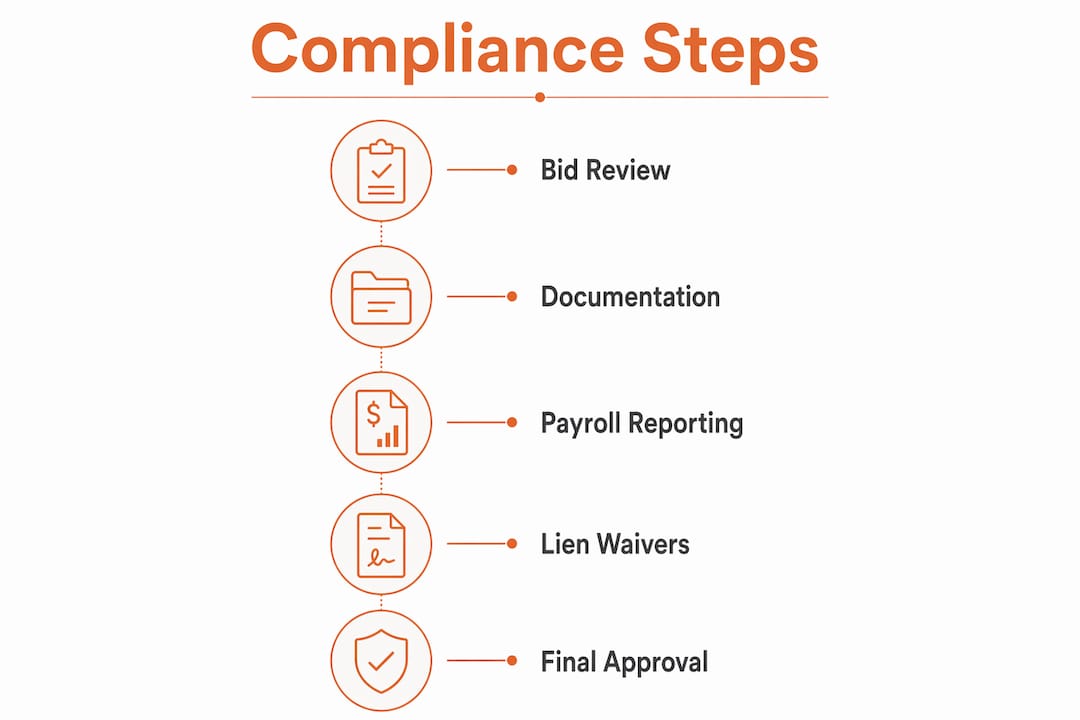 Infographic detailing compliance steps during project execution