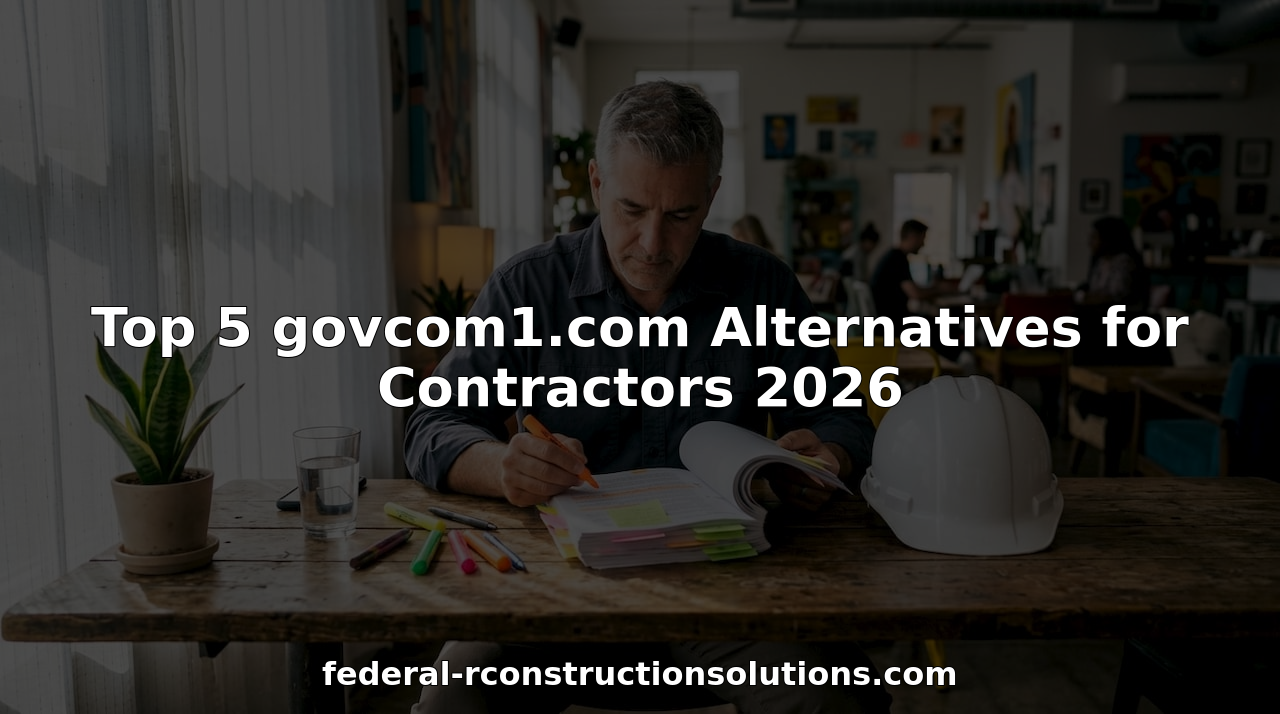 Contractor reviewing government bid documents at table