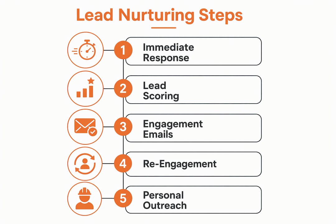 Infographic showing lead nurturing process stages