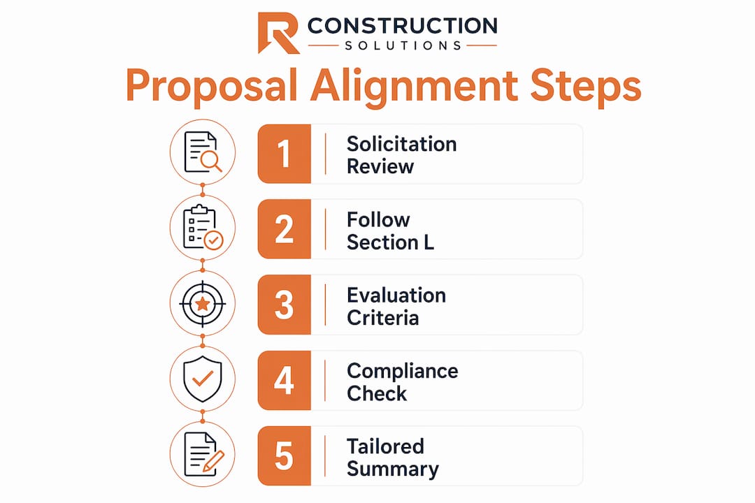Infographic of proposal alignment steps with contracting officers