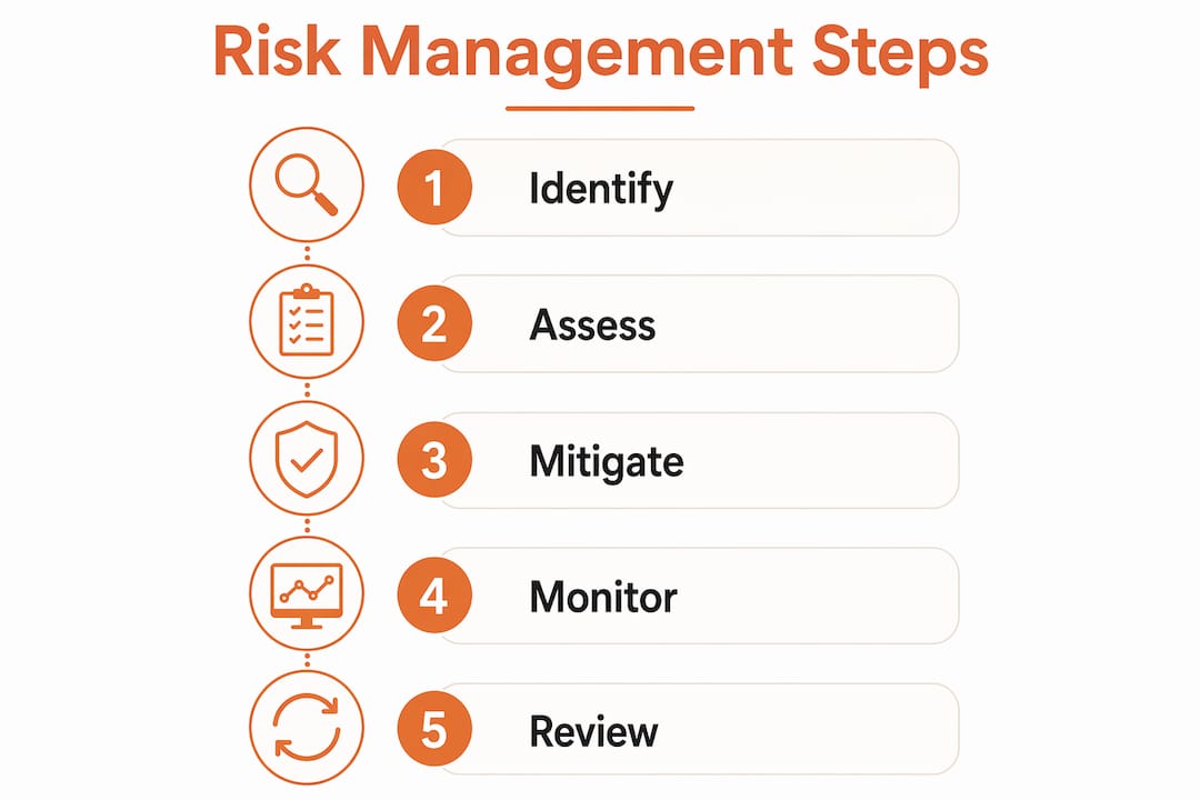 Infographic of construction risk management steps