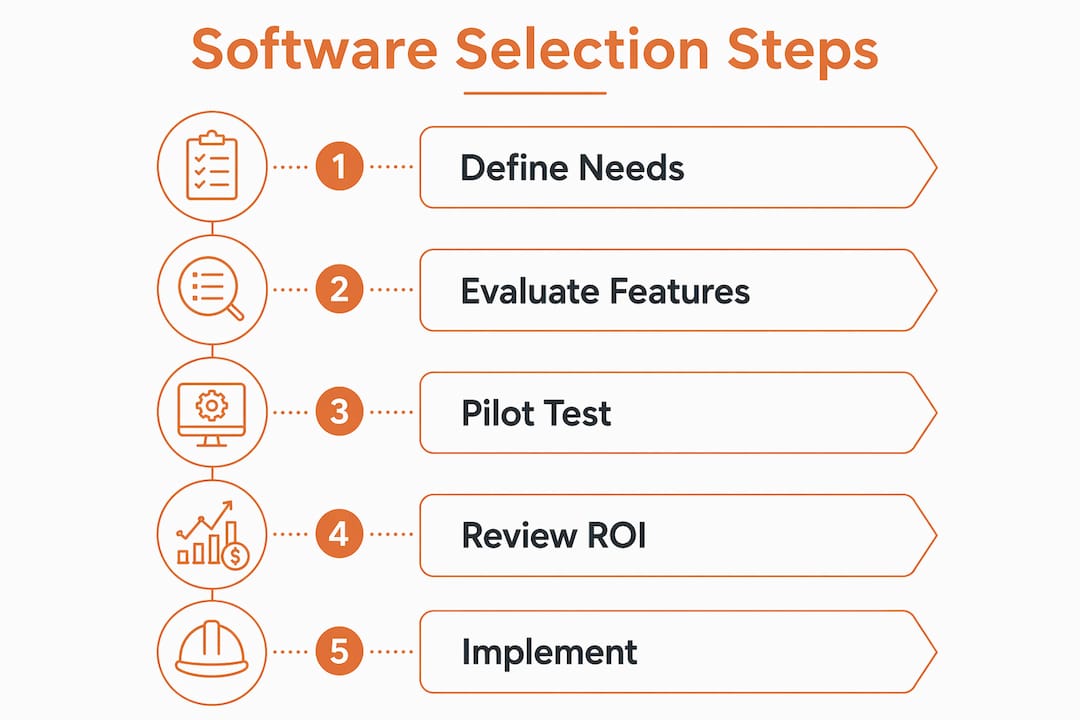 Infographic of software selection process steps