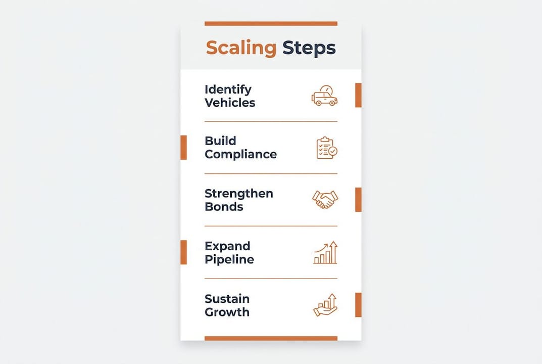 Infographic showing federal contract growth steps
