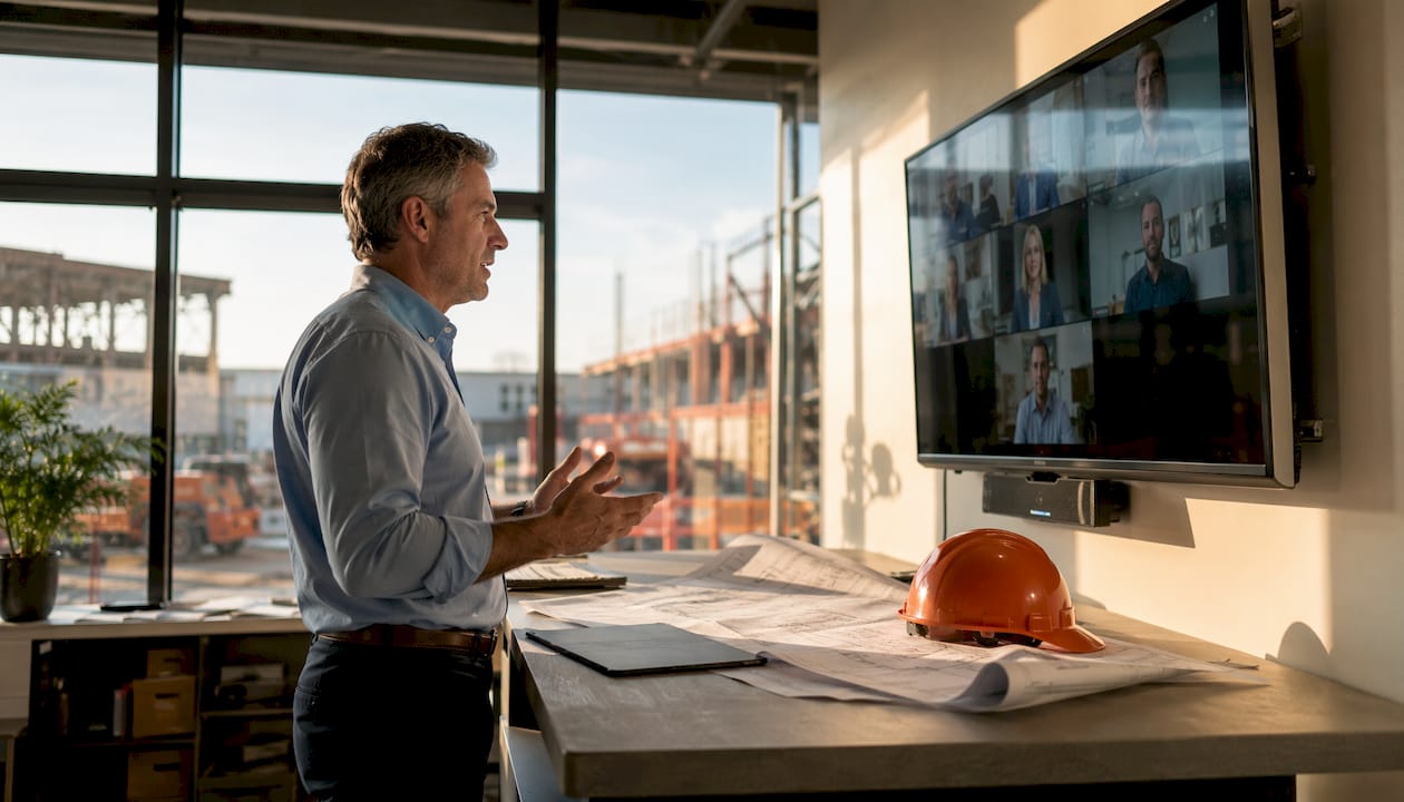 Operations director coordinating projects using technology