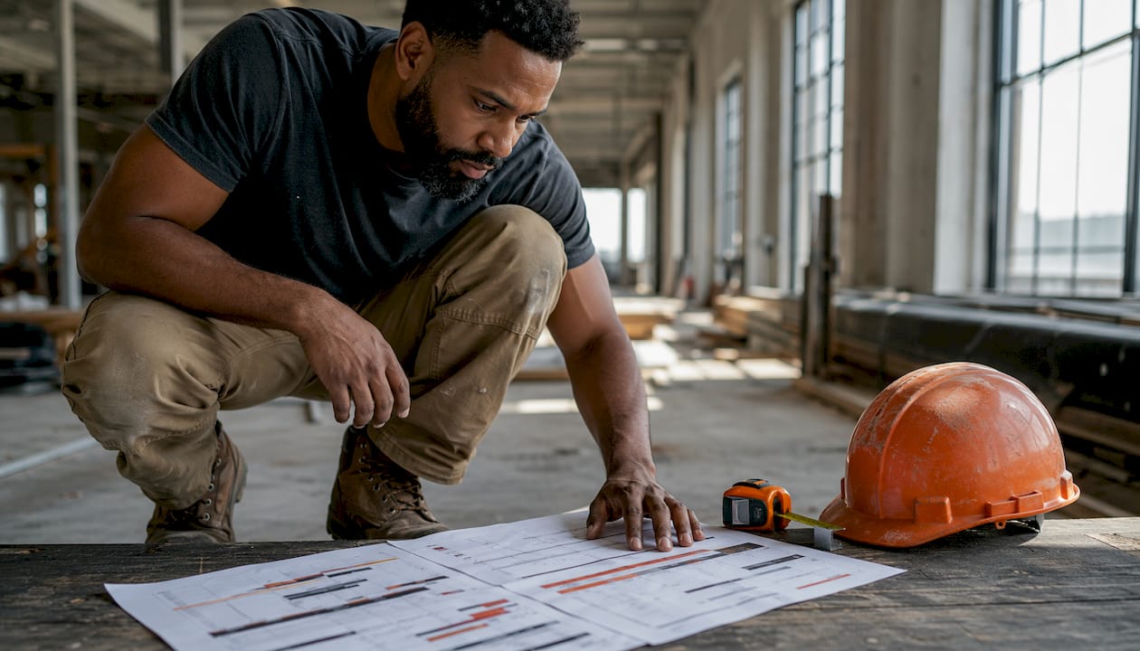 Contractor reviewing Buildertrend and Procore charts