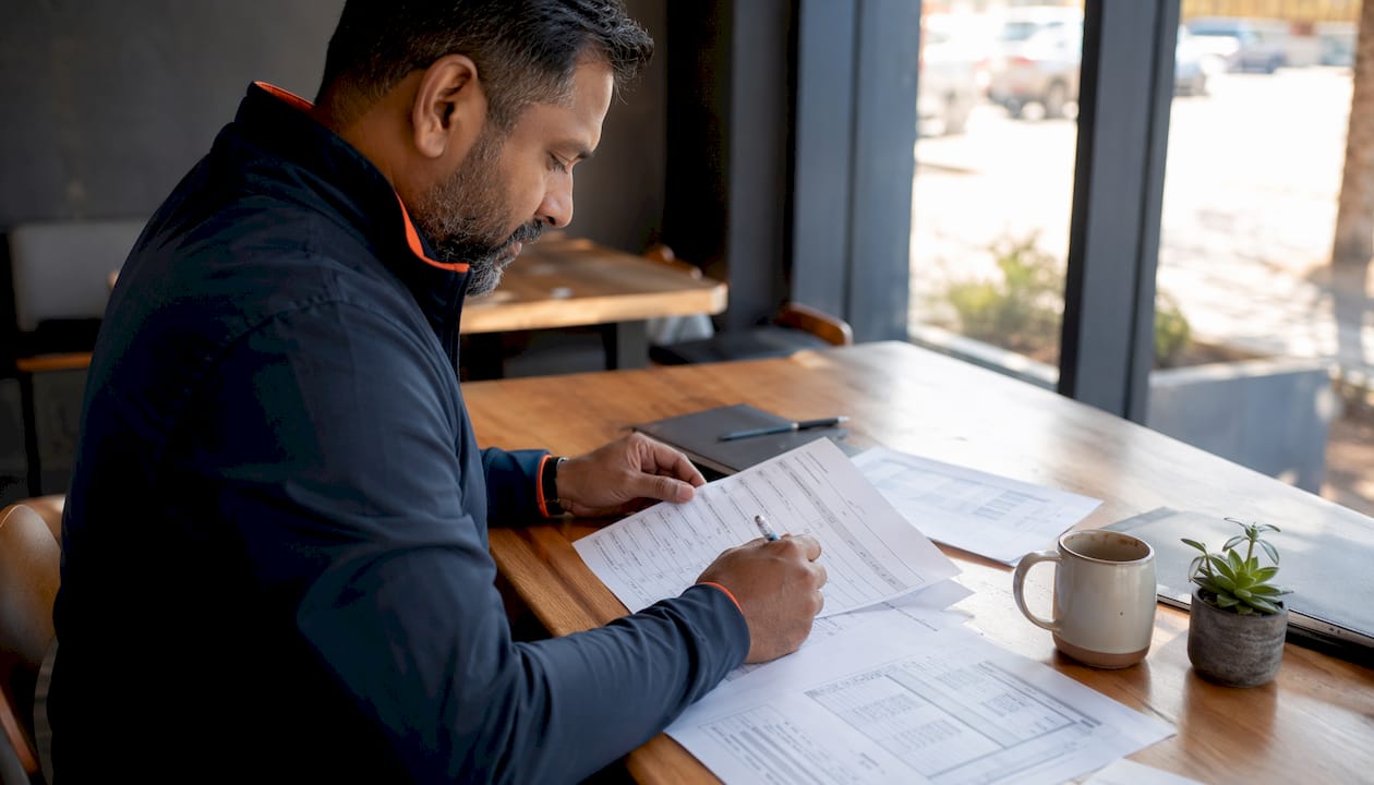 General contractor checking subcontractor vetting documents