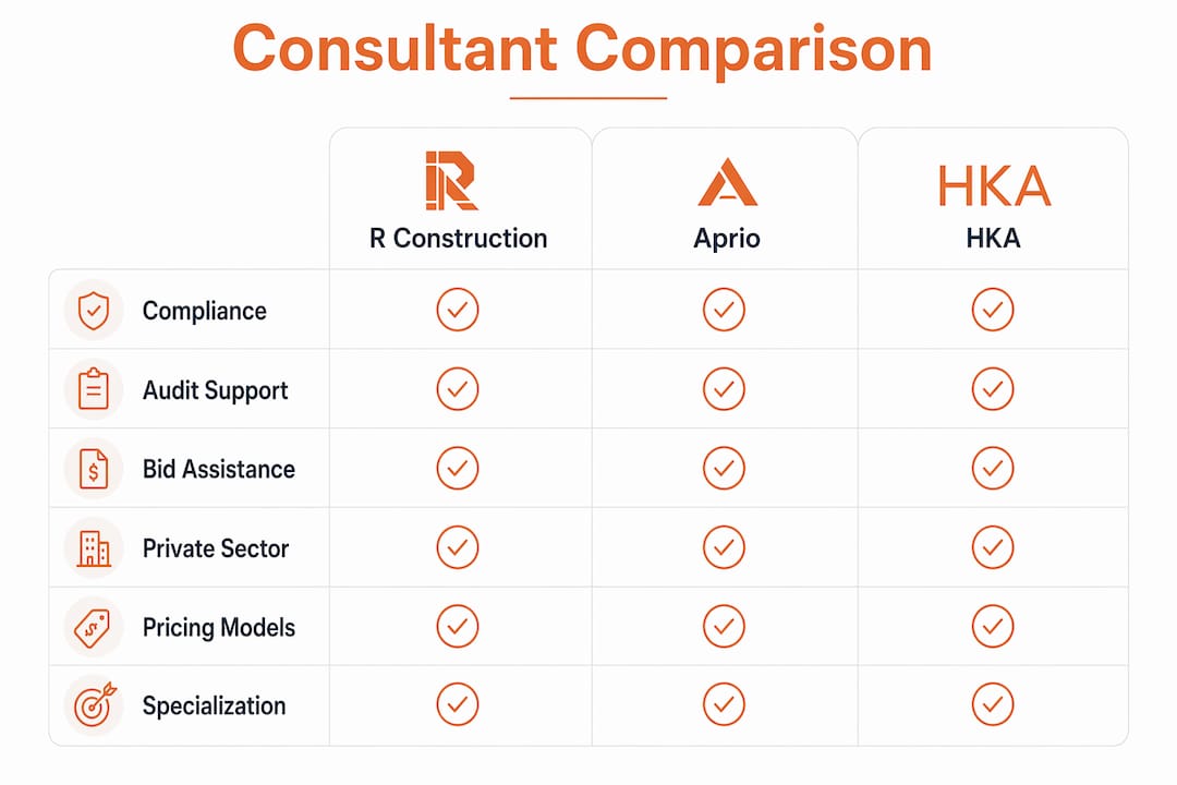 Infographic showing hierarchy of federal contracting consultants and services