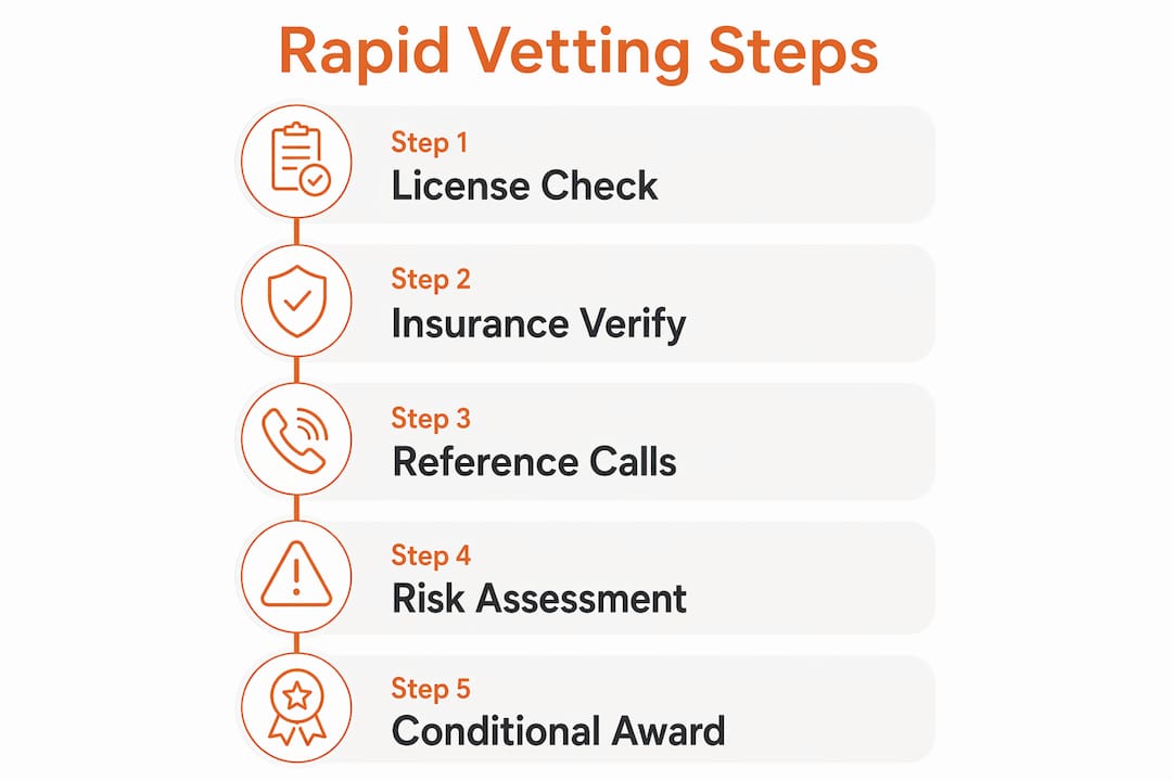 Infographic of rapid subcontractor vetting steps