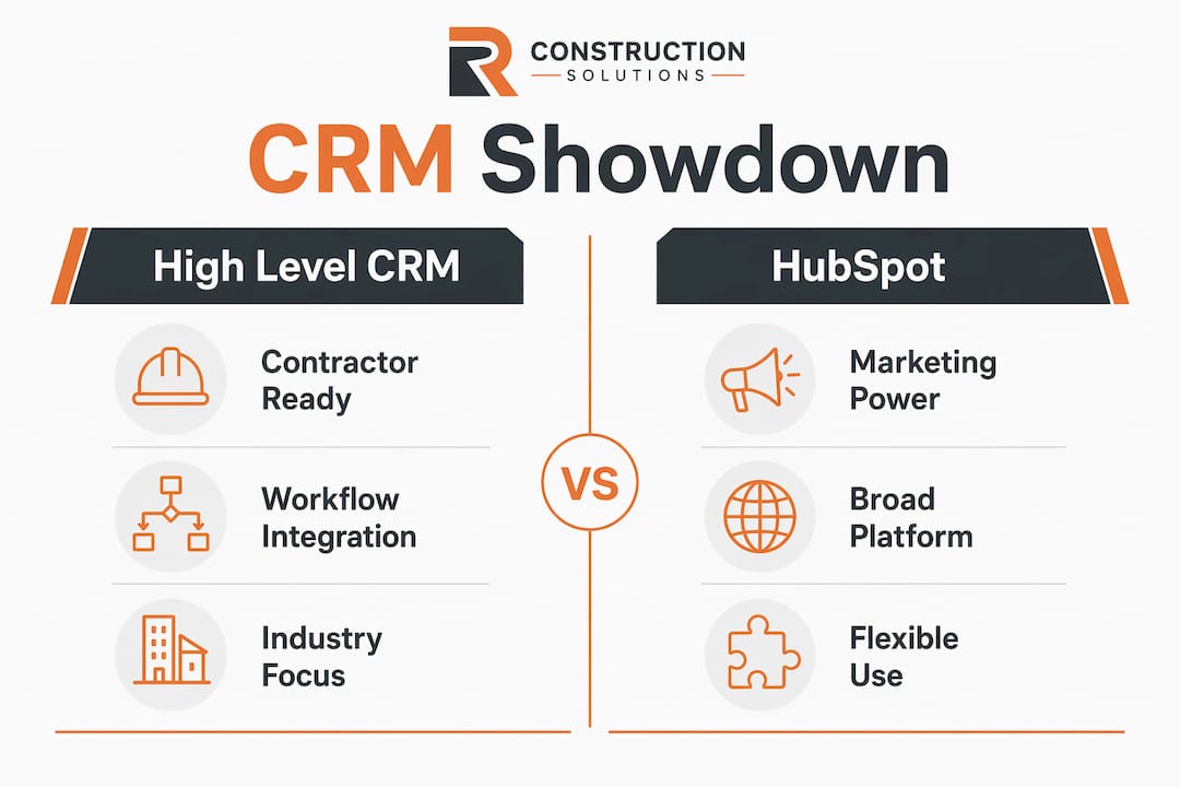 Infographic comparing High Level CRM vs HubSpot