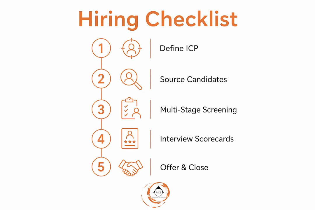 Infographic showing hiring checklist steps