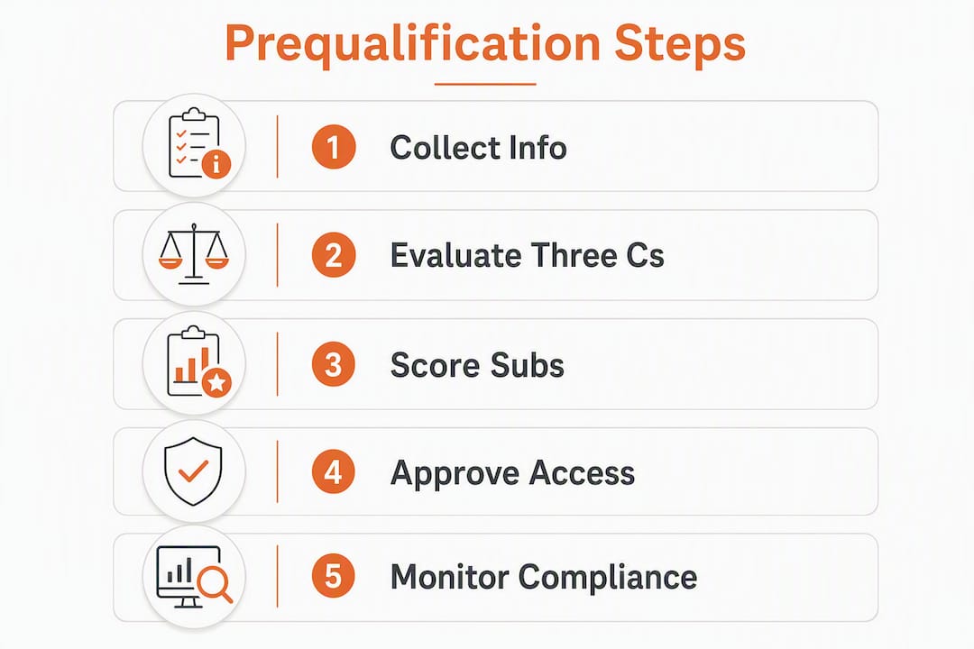 Infographic showing prequalification steps for subcontractors