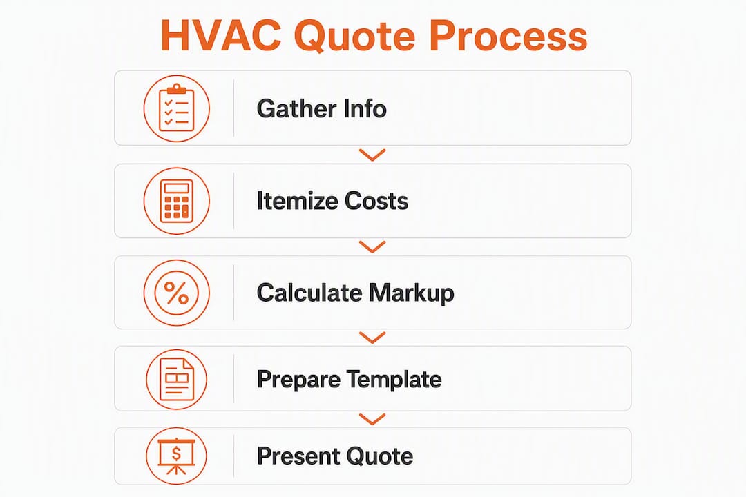 Infographic illustrating HVAC quote process steps